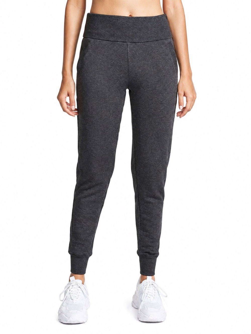 Beyond Yoga Cozy Fleece Foldover 0645 Sweatpants CF1079 small Heathered Gray